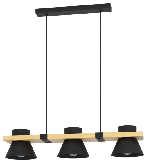 Luminaria decorativa colgante para 3 lamparas base E27