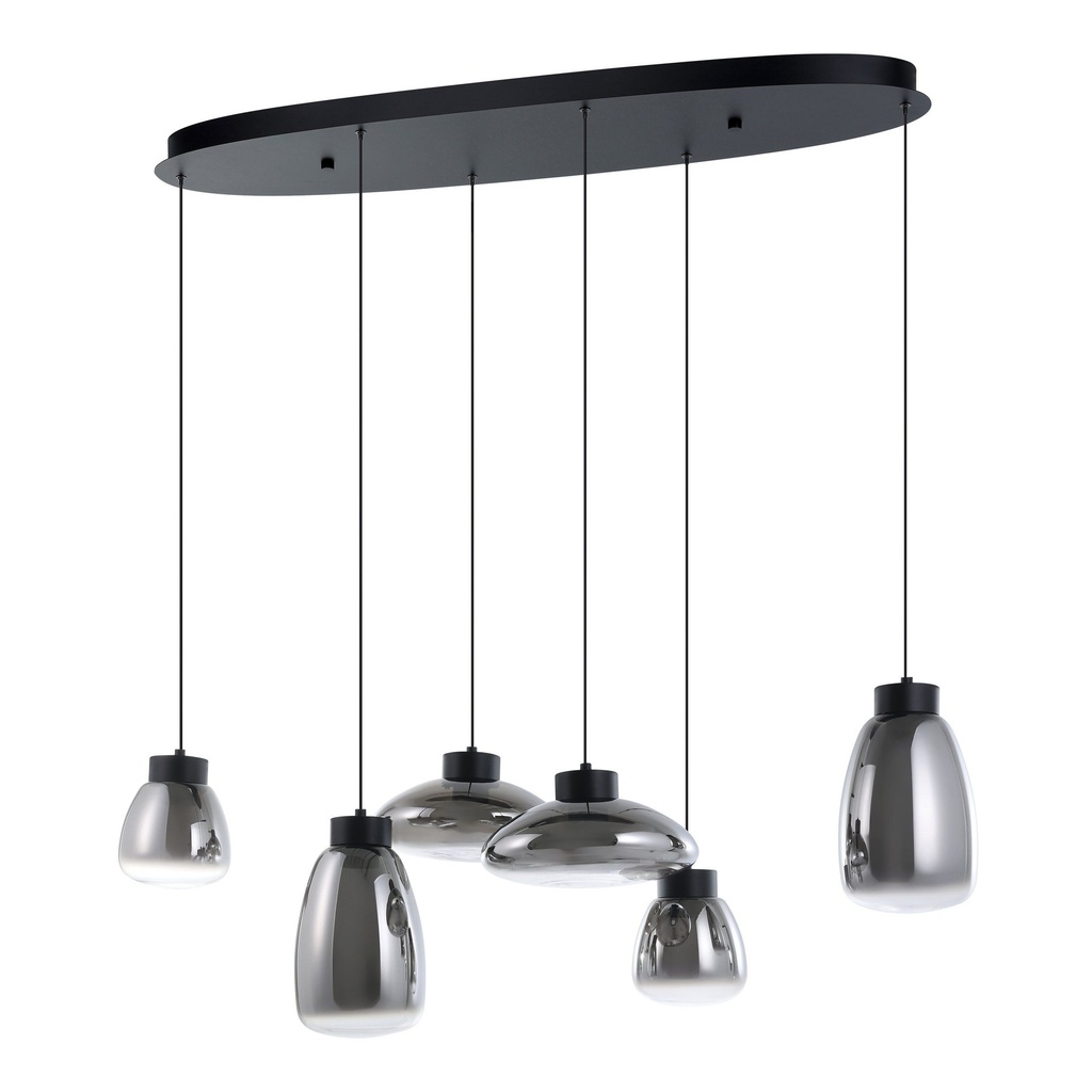 Luminaria decorativa colgante Led Integrado. 6 x 5,4 W, CCT 3000K-4000K-5000K. Dimeable. Dry Location