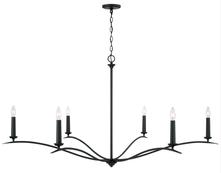 Luminaria decorativa colgante 57" para 6 lamparas base E12