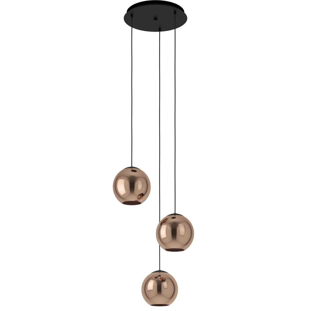 Luminaria decorativa colgante para 3 lamparas base E27