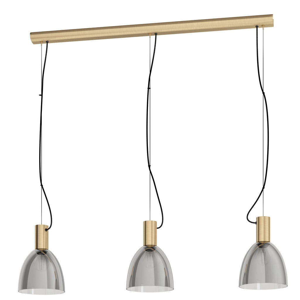 Luminaria decorativa colgante para 3 lamparas base E27
