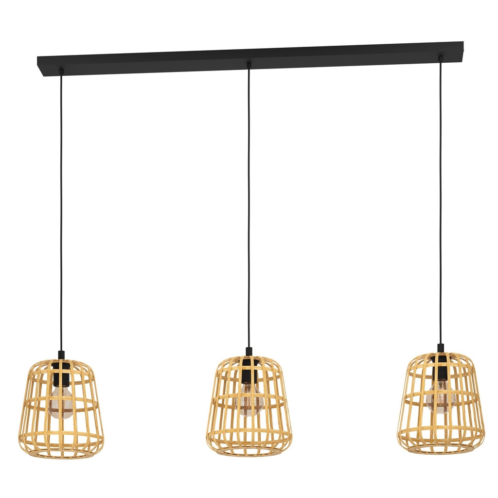Luminaria decorativa colgante para 3 lamparas base E27