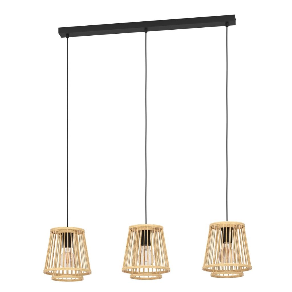 Luminaria decorativa colgante para 3 lamparas bases E27