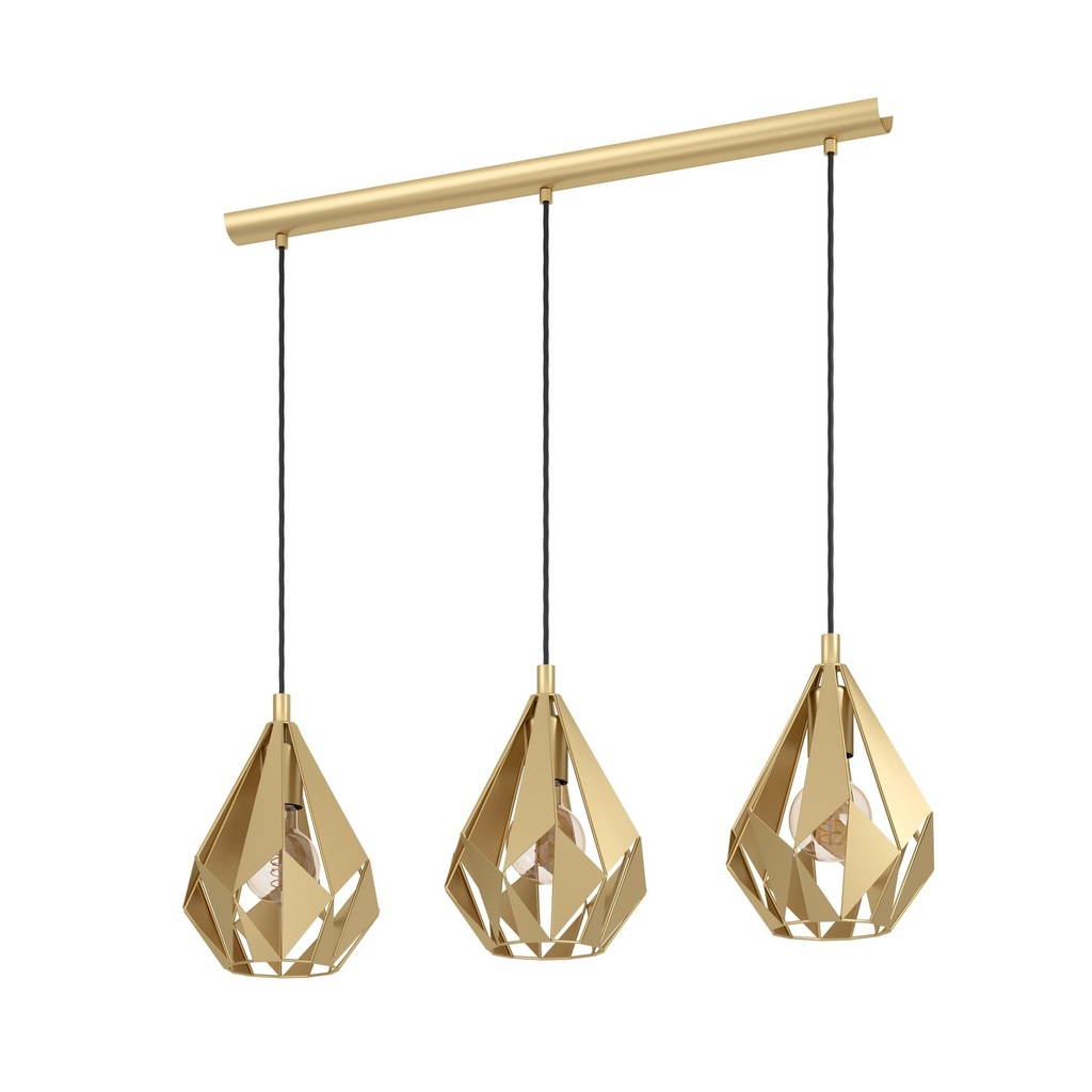 Luminaria decorativa colgante para 3 lamparas bases E27
