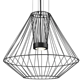 [EP68428-BK] Luminaria decorativa colgante de 28" de LED integrado de 32W 3000K 2500lm. Dimeable. Wet location