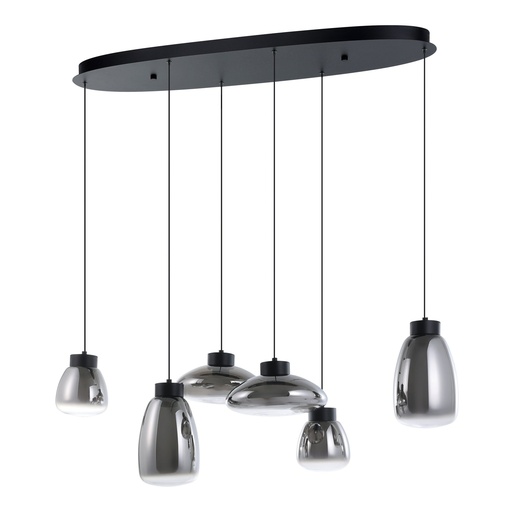 [390301A] Luminaria decorativa colgante Led Integrado. 6 x 5,4 W, CCT 3000K-4000K-5000K. Dimeable. Dry Location