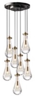 [C88807-AB/BK] Luminaria decorativa colgante, para 7 lámparas base E12. 120V, hasta 60W. Dry Location