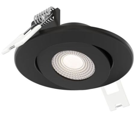 Luminaria de empotrar en cielo 3" dirigible de LED integrado, de 6W, CCT 27-30-35-40-5000K, 500lm. Dimeable TRIAC. Damp Location