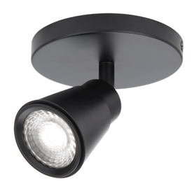 Luminaria de sobreponer dirigible de LED integrado de 8W 3000K 800lm. Dimeable TRIAC y ELV. Damp Location