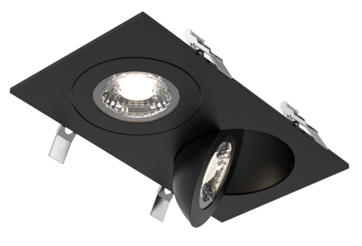 Luminaria dirigible doble de LED integrado 27W, 2300lm, CCT 27-30-35-40-5000K. Dimeable. Wet Location